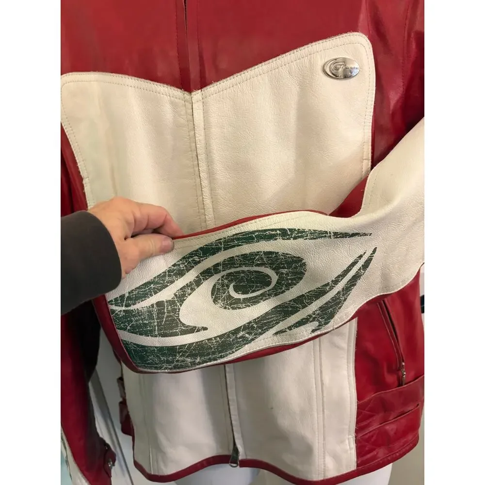Heinz Gericke Delmar Red and White Motorcycle Jacket. - Picture 8 of 14